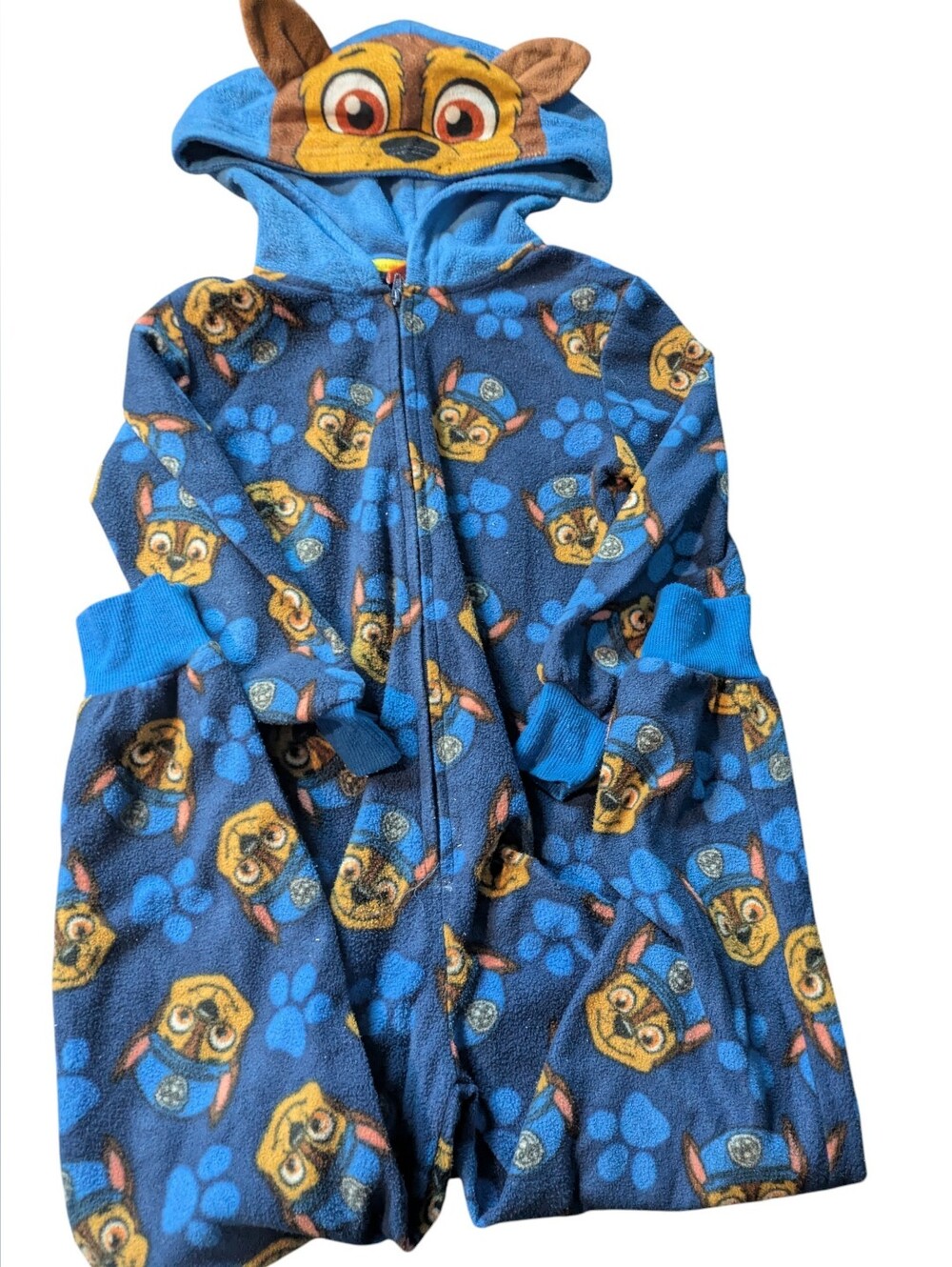 Paw Patrol Blue Hooded Fleece One-Piece with Character Hood